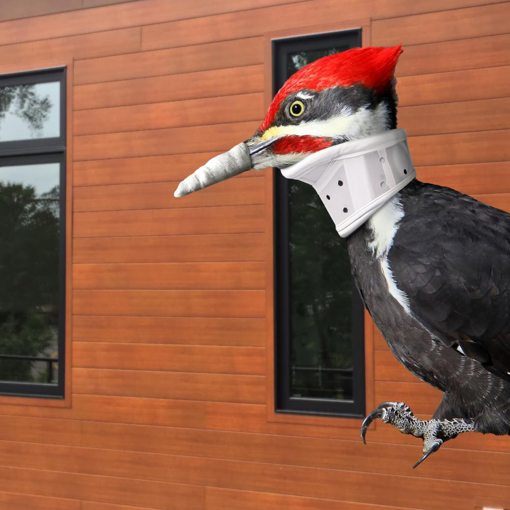 Woodpeckers are no longer a problem with AL13 Plank